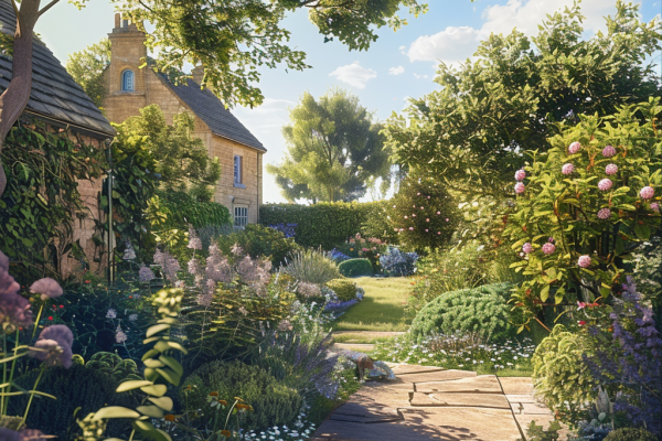 a_photorealistic_landscaped_garden